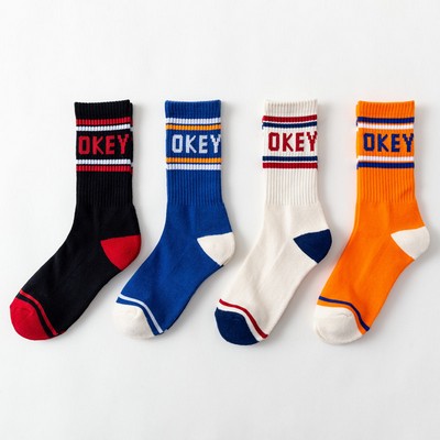 Cotton Athletic Socks with Compression Knitting